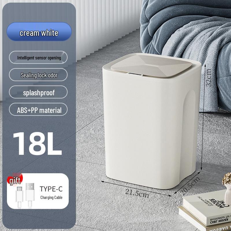 2026 Smart 18L Induction Trash Can with Lid & High Appearance for Living Room