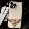 Leopard Print Underwear Phone Cases For iPhone 16 15 14 13 12 11 Pro Max XR 8 7 Plus 13 12 Mini Soft Transparent Cover
