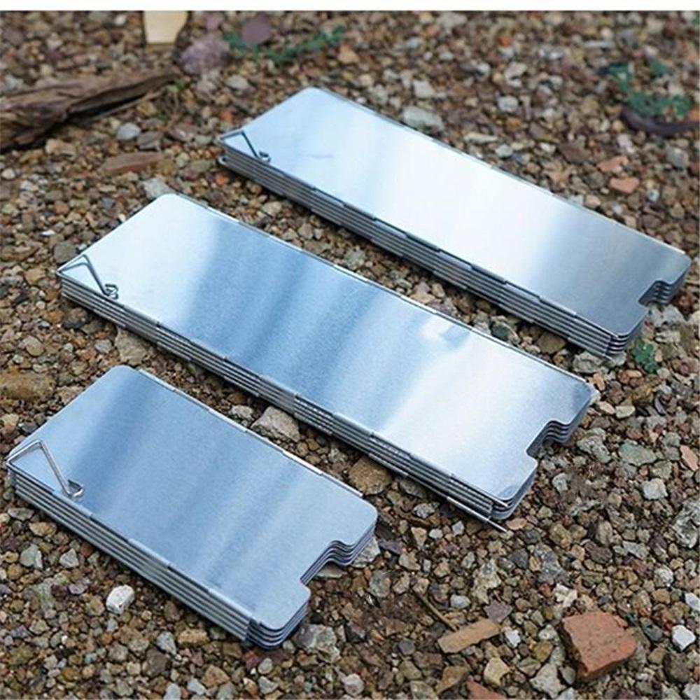 10 Plates Aluminum Stove Windscreen – Foldable Camping Windshield With Drawstring Bag, Portable Butane Stove Wind Blocker For Outdoor Cooking