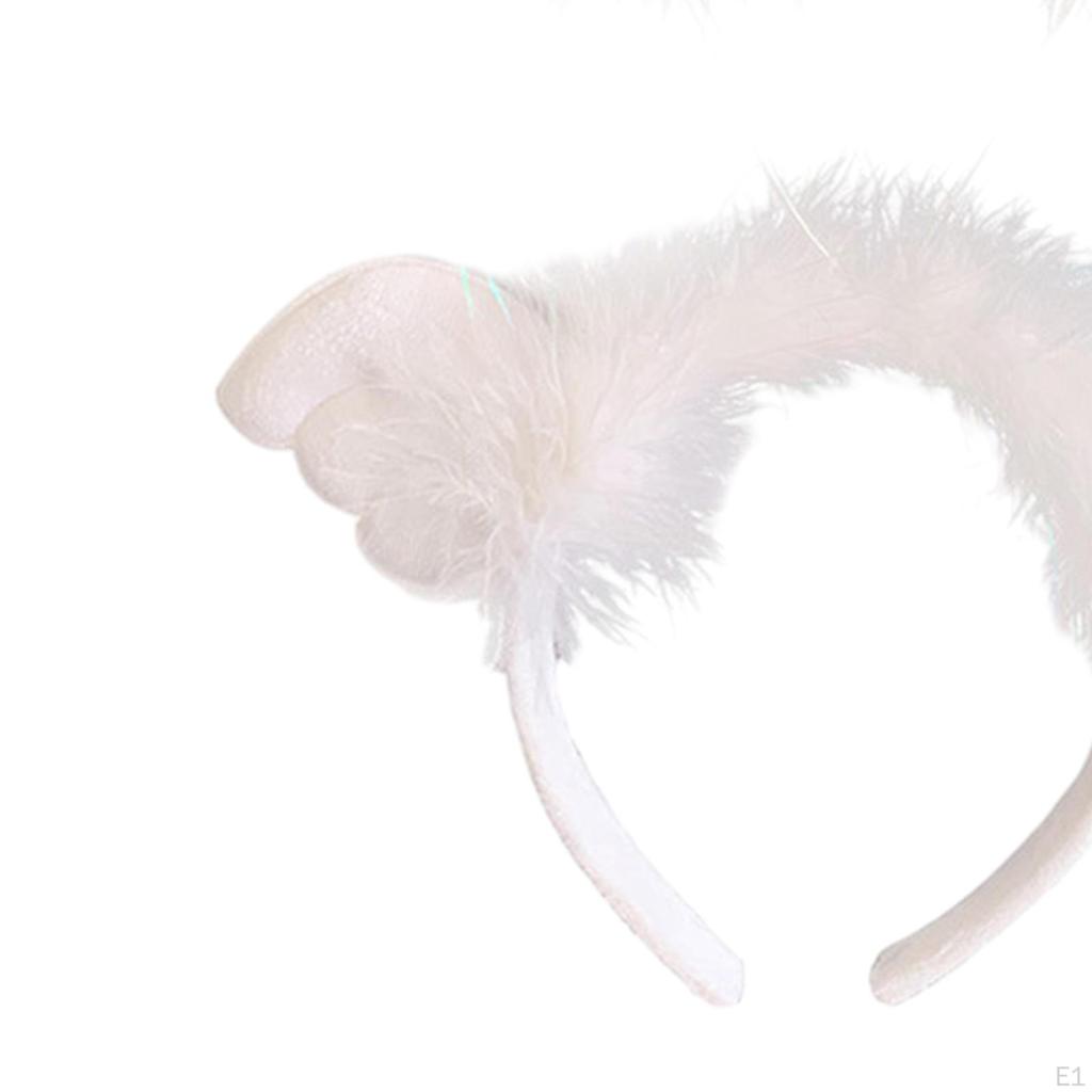 Angel Headband Hair Band Cute Headdress Devil Cosplay Headwear Feather for Photo Props