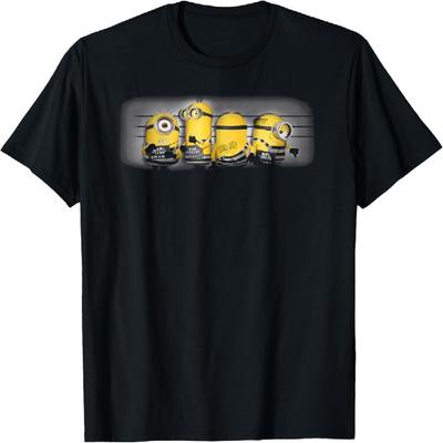 Despicable Me Minions Group Mug Shot Graphic T-Shirt T-Shirt