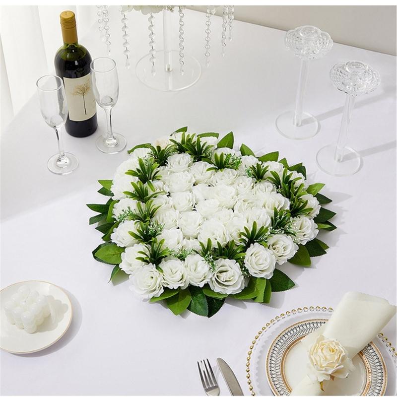 Heart Shaped Artificial Flower Decorations Photo Props for Wedding Centerpieces Road Leading Flower Rack Decorations