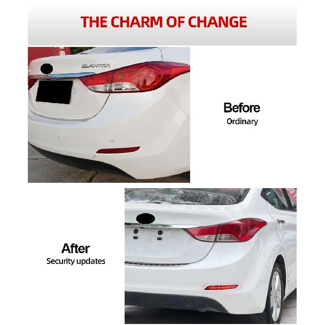 LED Rear Bumper Reflector Light For Hyundai Elantra 2012 2013 2014 Stop Brake Tail Light Fog Lamp with turn signal