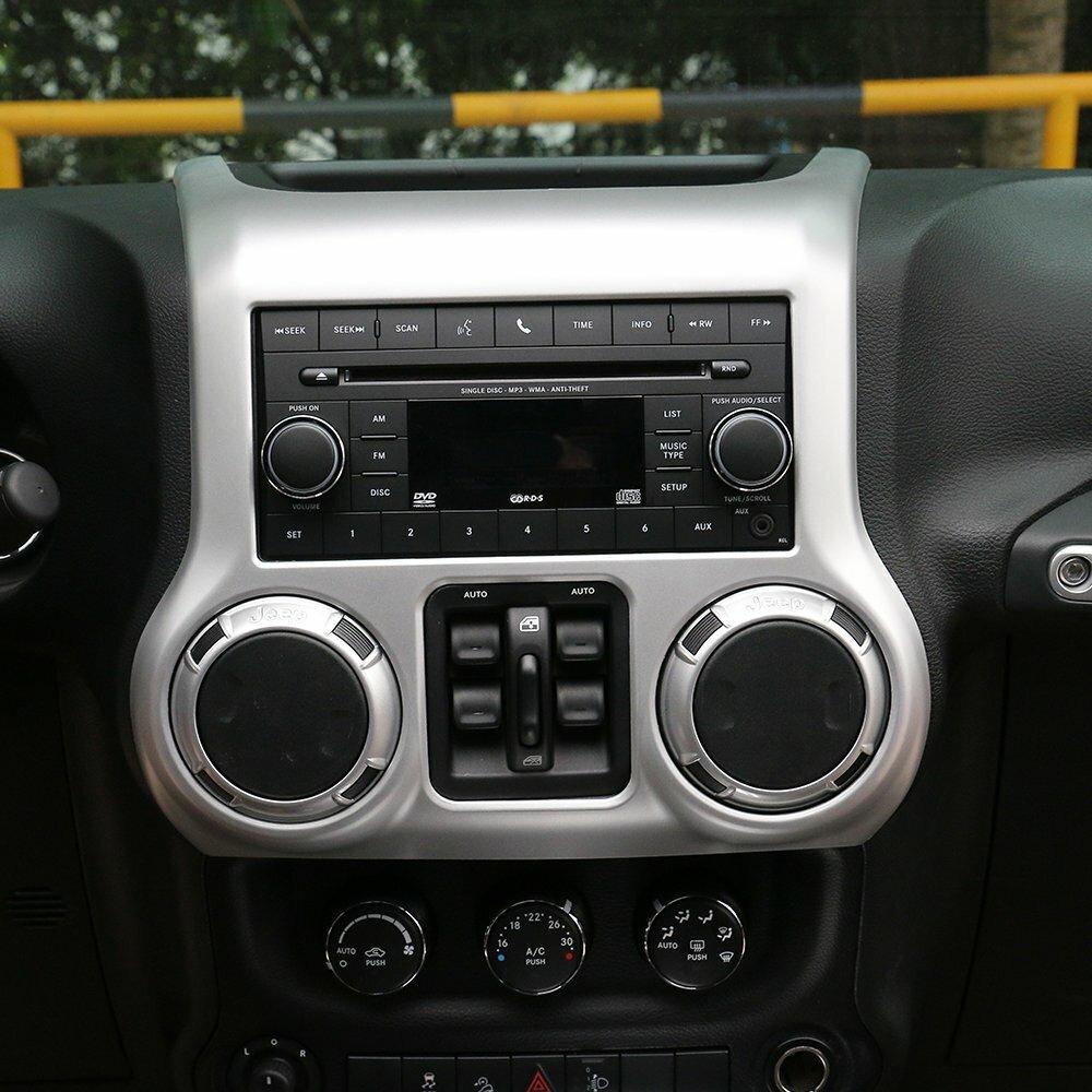 Center Console Dashboard Panel Trim Cover for Jeep Wrangler JK 2011-2017 Silver