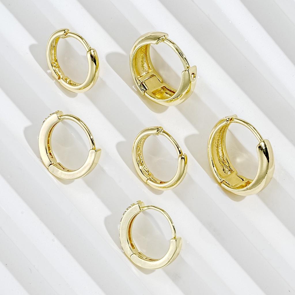 6 stk enkle gullringe øredobber sett krystall runde sirkel øredobber for kvinner smykker tilbehør