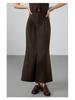 Women's 2025 Autumn/Winter Slimming High-Waisted Vanilla Coffee Slit Long Skirt