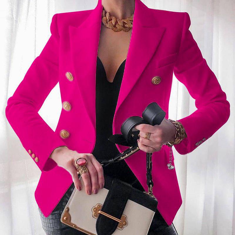 Women's 2025 Autumn/Winter Solid Color Fashion Casual Short Suit Jacket
