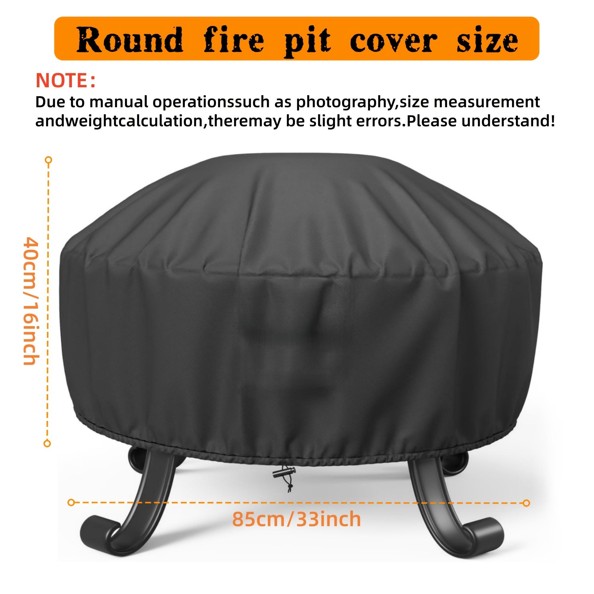 

Oxford Cloth All Weather Protection Cover with Silver Coating & Bottom Drawstring, Universal Fit for All Size Round Fire Pit Fire Pit Stove Dust Cover чёрный