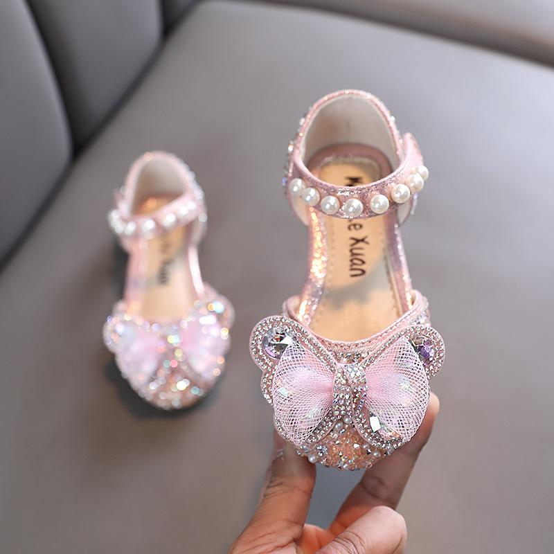 

Spring/Summer girls Korean-style small/medium/large children s dance shoes single shoes performance shoes princess leather shoes performance shoes 36 рожевий