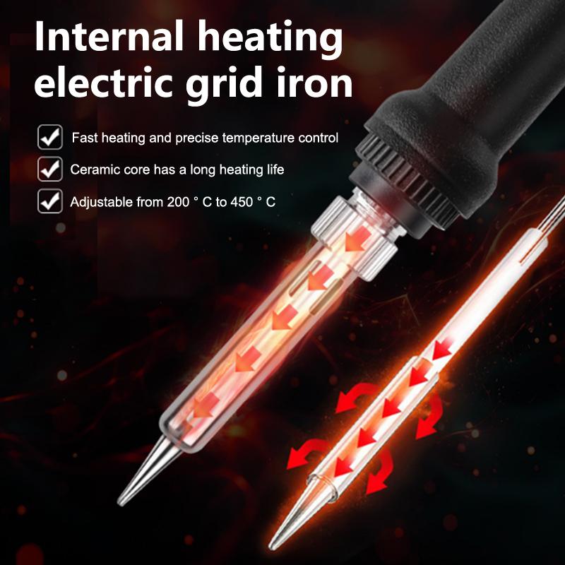 Soldering Iron Kit 60W Soldering Iron Circuit Board Repair Soldering Kit Adjustable Temperature Solder Welding Tools