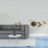 Nordic Owl Metal Art Sculpture Figurine Realistic Animal Flower Leaves Decorative Desktop Wall