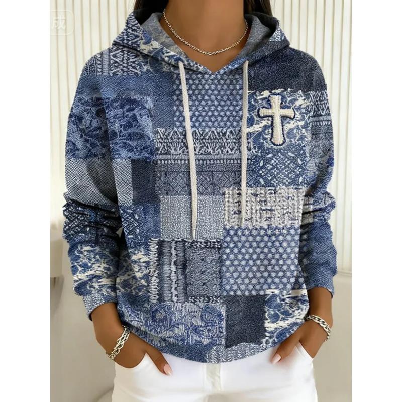 Lässiger Kapuzenpullover Damen Oberteile Frühling Herbst Mode 3D Digitaldruck Langarm Kapuzenpullover & Sweatshirts