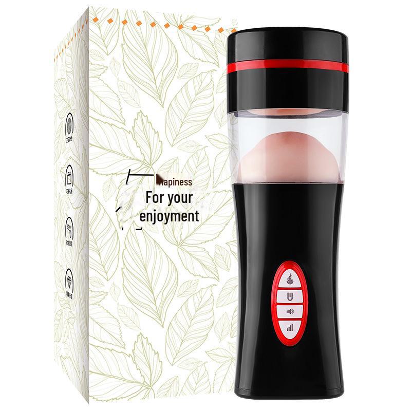 Mi Ji Heated Male Masturbator Cup: 30-Piece Tongue-Licking Oral Simulation Toy