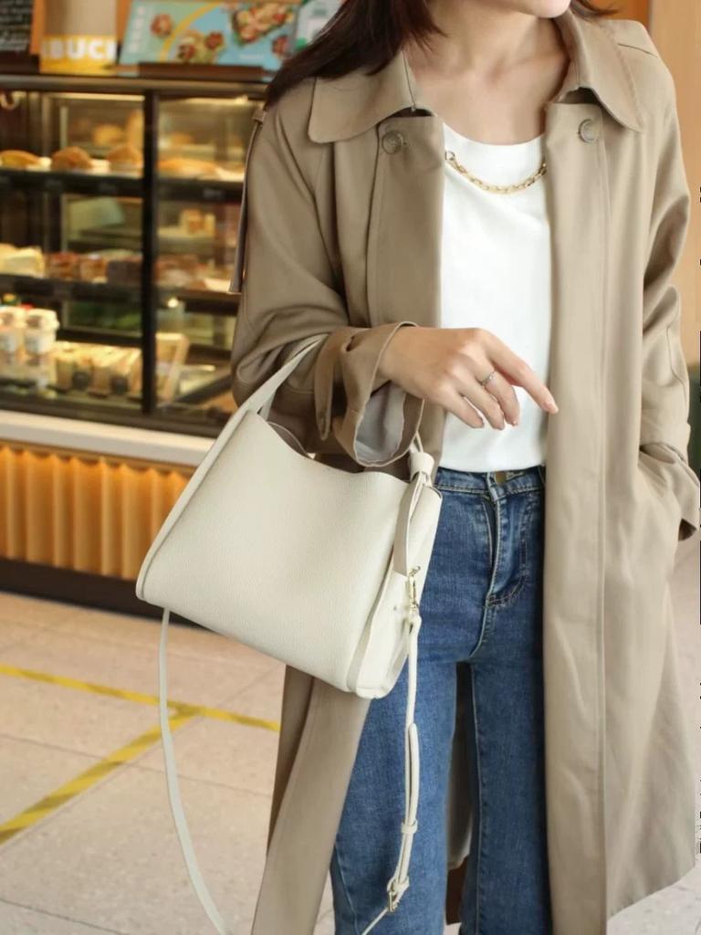 Women's Bucket Bag 2026 New Style, Top Layer Cowhide, Large Capacity, Basket Bag, Shoulder Bag, Crossbody Bag