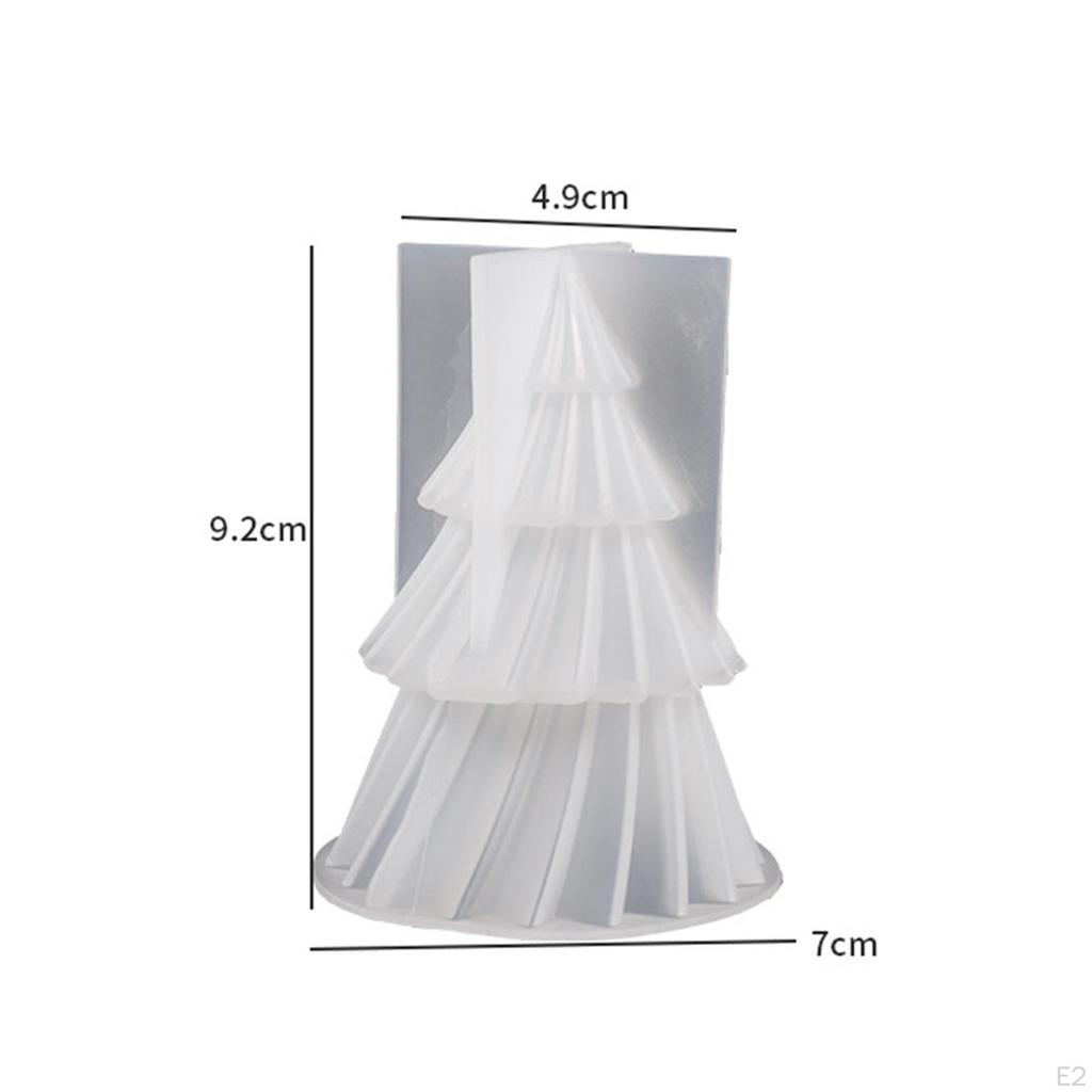 DIY Christmas Tree Silicone Model Candle Making Flexible Xmas Resin Casting for Sculpture