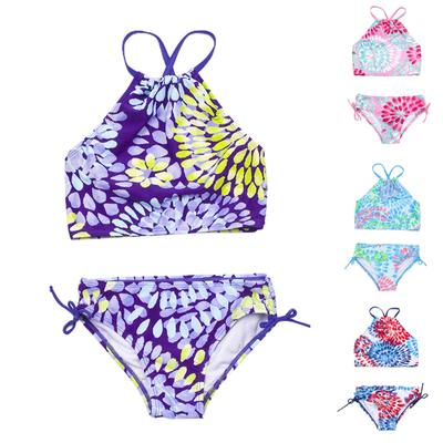 Dívčí plavky, květované topy + bikini se stahovací šňůrkou, 3-14 let
