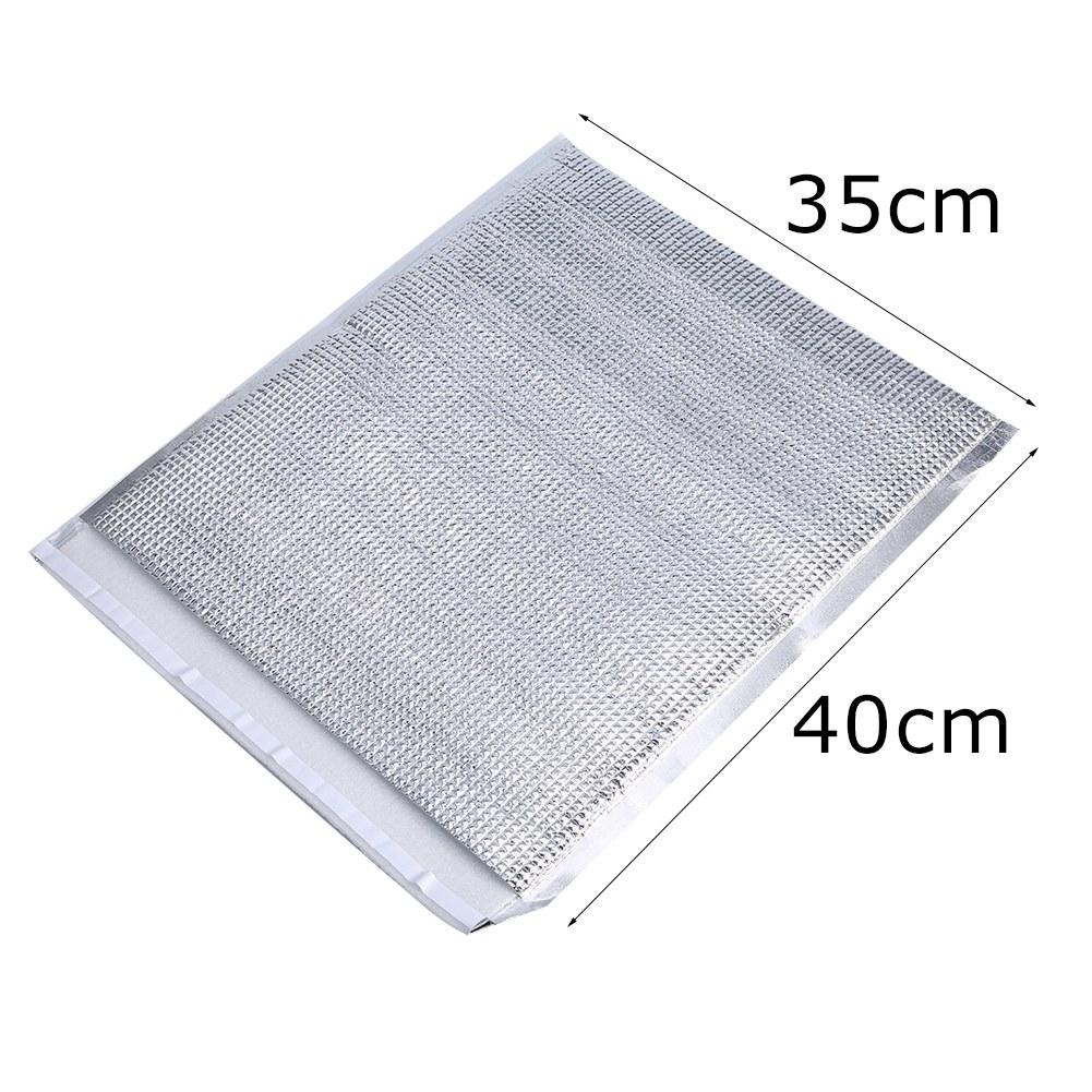 10ks sada Jednorázová hliníková fólie Izolovaná taška na skladování potravin Termo chladicí stříbrná (Rozměr 35*40 cm)