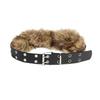 Solid Fashion Color Faux Fur Decoration Women Belt With Double Buckle Breasted