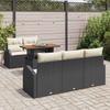 Garden Sofa Set with Storage 6 pcs Black Poly Rattan