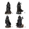 Dunkle Kapuzen-Totenkopf-Figur zur Regaldekoration, 15 cm hoch, saisonaler Raumakzent für Eingangsbereich, Wohnzimmer und Party-Dekoration