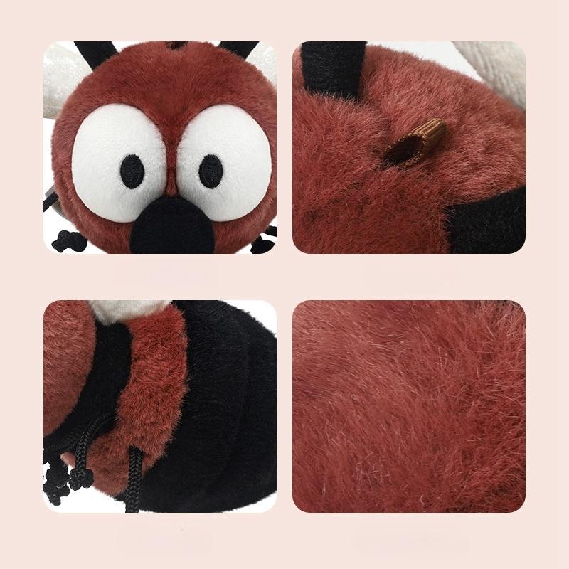 19cm Cartoon Funny Insect Series Plush Toys Soft Cute Red Bean Fly Stuffed Animals Perfect Birthday Gifts for Kids Girls or Boys