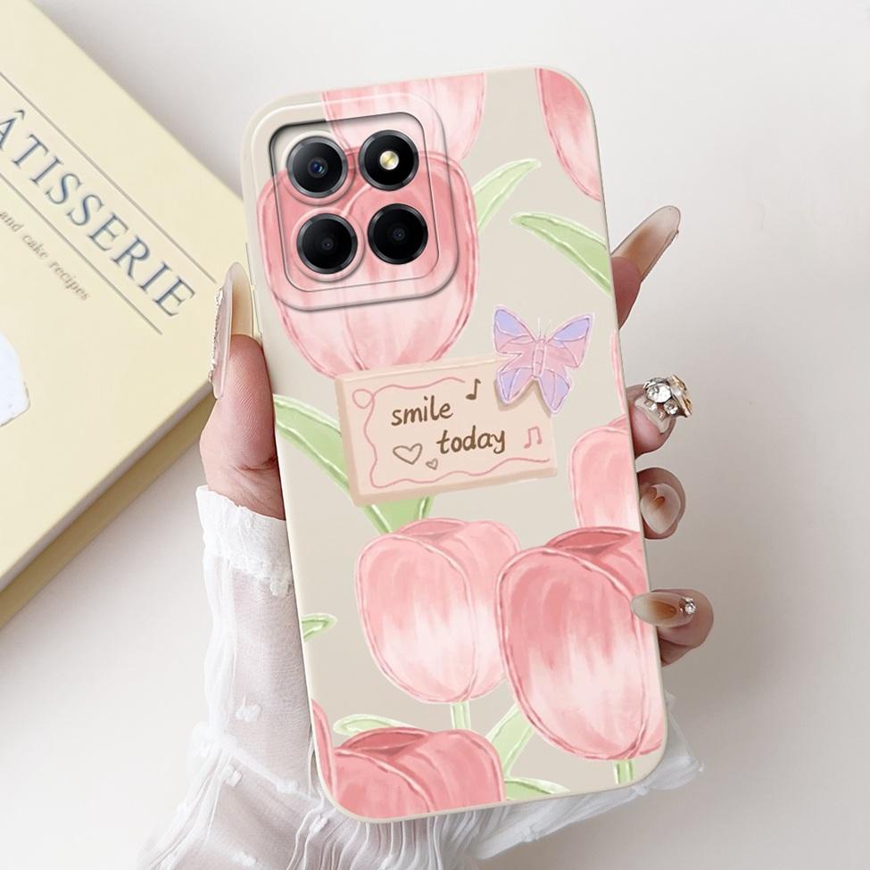 For Honor X6 X6a X6b Case Cover Silicone Cute Cartoon Cat Girl Luxury Flower Shockproof Phone Case For Honor X6a Back Cover Boys