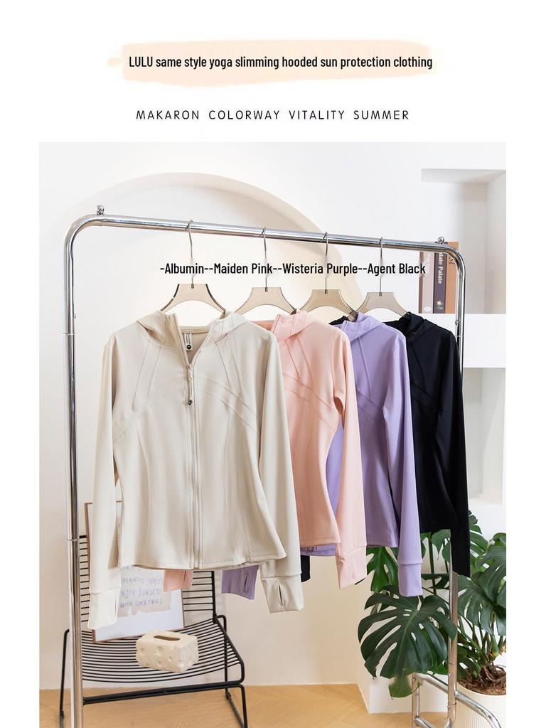 Jachetă Yoga Slim Fit pentru Femei cu Protecție UV - 2025 Vară Mătase de Gheață Protecție Solară