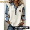 Women's Fashion Casual Long Sleeve POLO Neck Blouses & Shirts