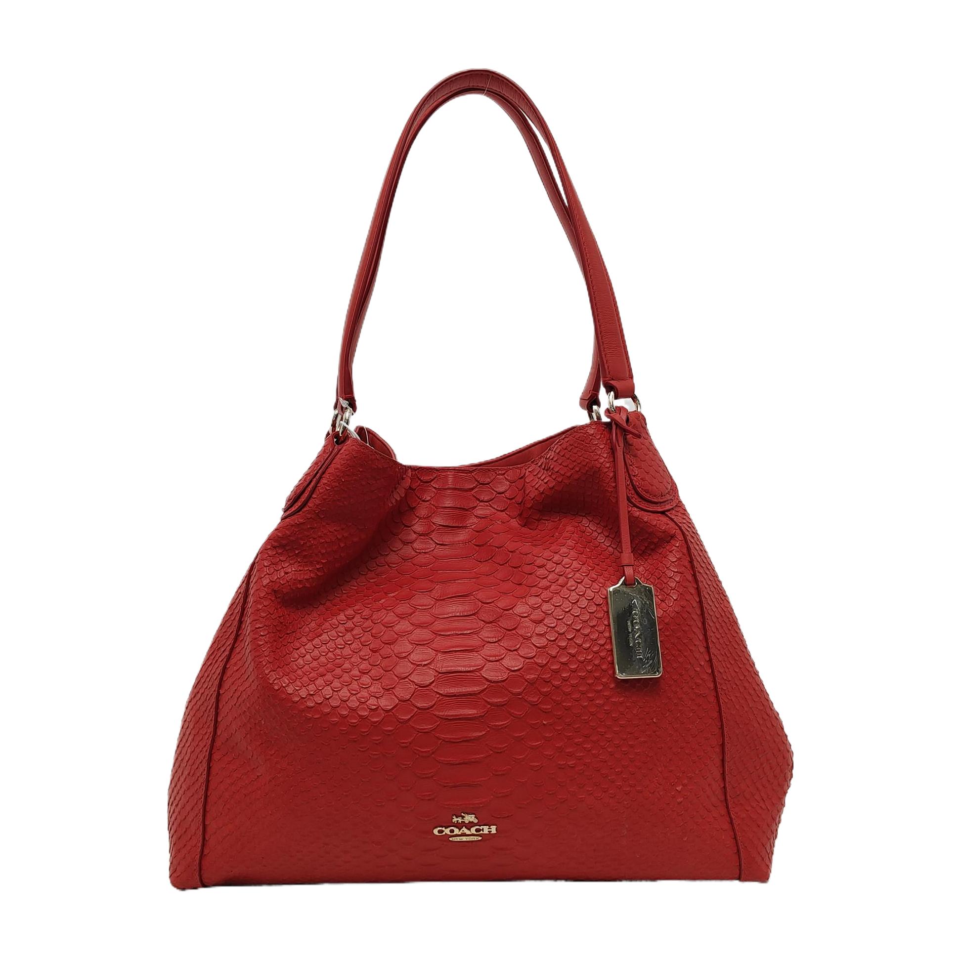 [Pre-Owned] Red Leather Tote Bag - Very Good #1D788RE ONE SIZE