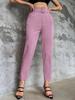 European & American Slim-Fit Straight-Leg Nine-Point Pants with Elastic Waistband