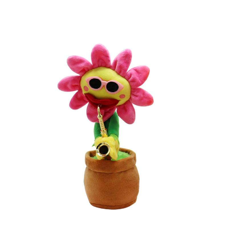 Saxophone Sunflower Plush Toy With Singing And Dancing Functions For Kids Gift