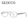 Blue Light Glasses Eyeglass Oval Metal Far Alloy For Spectacle sighted UV400 Sexy Elegant Blocking Presbyopic Woman Leopard Blocking Frame Reading