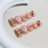 Wearing Nail Pieces Puppy Removable Short Square Nail Pieces Bow Nail Patch Cute Fake Nail Pieces 24 Pieces