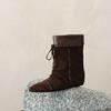 Niche Retro Heightening Pile Boots Women's Short Boots 2025 Autumn New Absolutely Unique Pleated Western Cowboy Boots