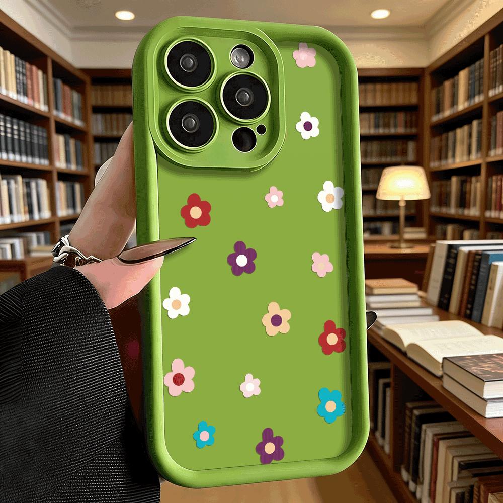 Minimalist Colorful Flowers Soft TPU Phone Case for iPhone 17 16 15 14 13 12 11 Pro Max Plus Shockproof Anti-Slip Cover