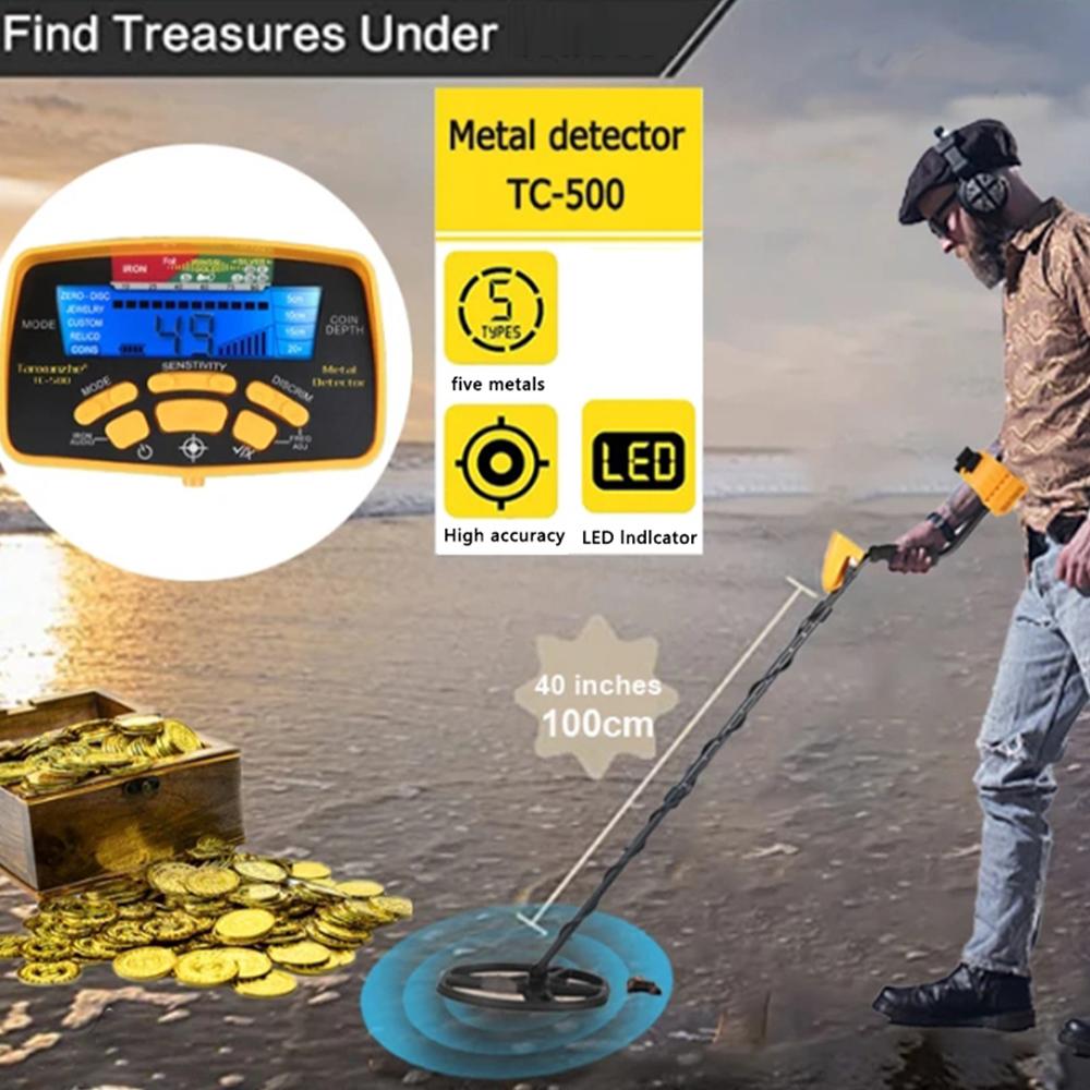 TC-500 Metal Detector 100CM (battery not included) Underground professional gold detector Adult treasure hunting location