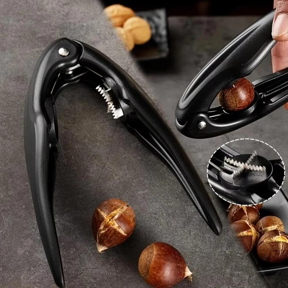 Durable Cross Design Chestnut Clip Sharp Non-slip Walnut Opener Effort-saving Highly Efficient Chestnut Cutter Dessert