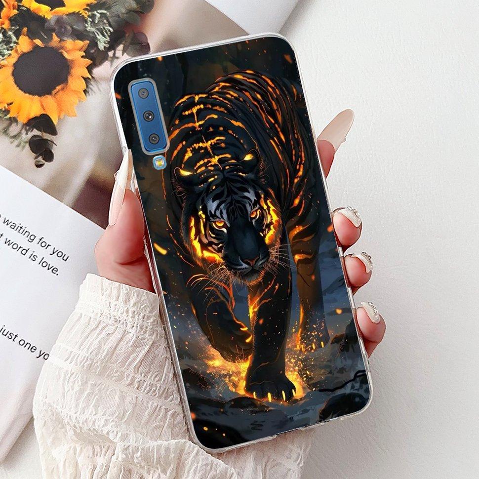 Για Samsung Galaxy A7 (2018) Θήκη Χαριτωμένη Γάτα Μόδα Ζωγραφισμένο Κάλυμμα Μαλακές Θήκες Σιλικόνης Για Samsung A7 A750F 2018 Fundas