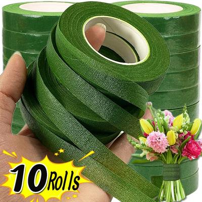 10/1Roll (200/20m) Self-Adhesive Floral Tape Elastic Paper Tapes for Artificial Flowers Bouquet Wedding Party Florist Supplies