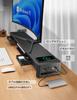 Meatanty Dual Monitor Stand with PC Monitor Computer Display USB Data Steel Charging 100cm Wide Drawer, Stand, Stand, Stand, 3.0/2.0, Transfer,
