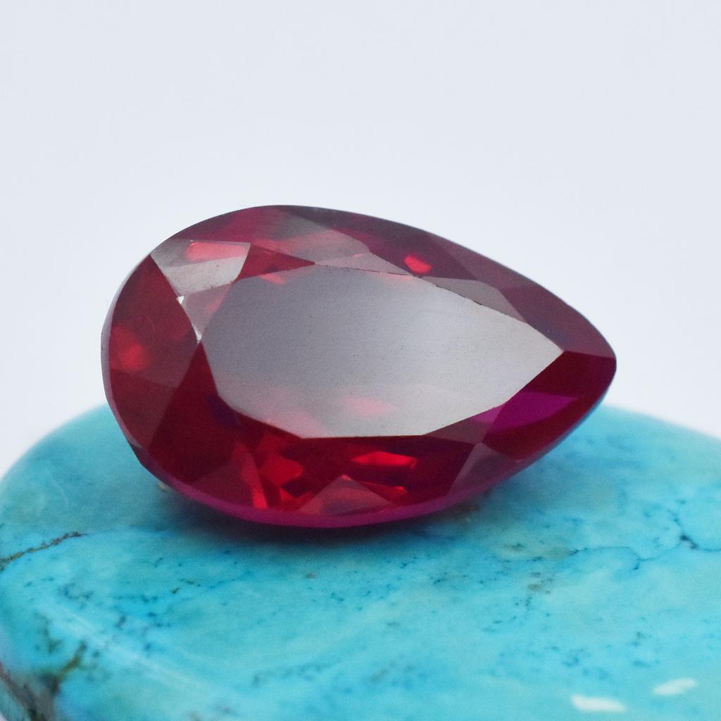 Ring Size 21.40 Carat Natural Red Ruby CERTIFIED Pear Cut Loose Gemstone