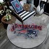 New England Patriots Round Area Rug,Carpet Rug for Living Room Bedroom Sofa Playroom Decor,Non-slip Floor Mat