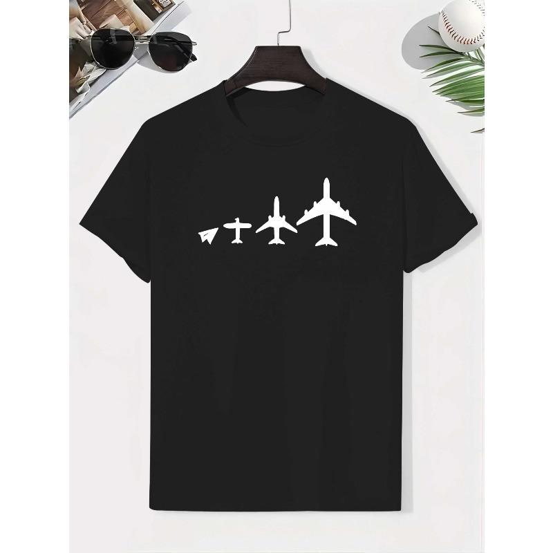 European sizes Paper Plane Airplane Growth Cotton Boys T-Shirt Creative T-Shirt, Casual Lightweight Comfortable Short Sleeve Top