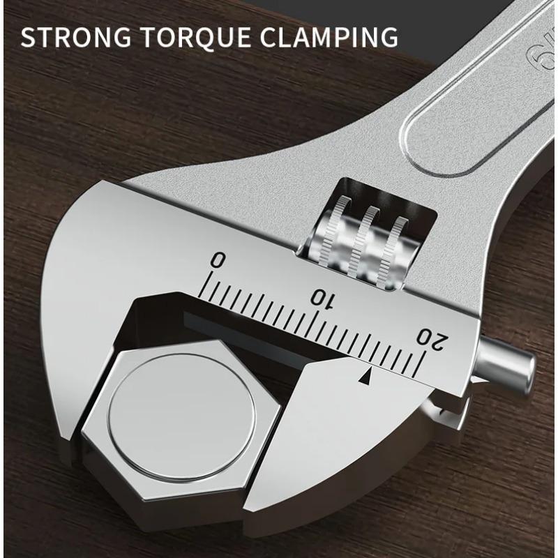 Adjustable Wrench Large Openin Long Handle Universal Spanner Carbon Steel Mechanical Workshop Hand Repair Tools