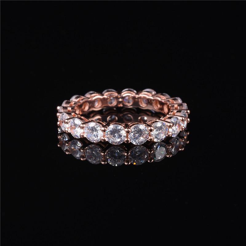 Eternity 925 Sterling Silver Engagement Wedding Band Rings Sets for Women Bridal Princess Cut Diamond Promise Party Jewelry Gift