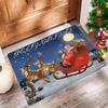 Christmas Themed Door Mat Festive Patterns Like Santa Claus Reindeer Sleigh Christmas Trees Gifts Non Slip Welcome Entrance Ru