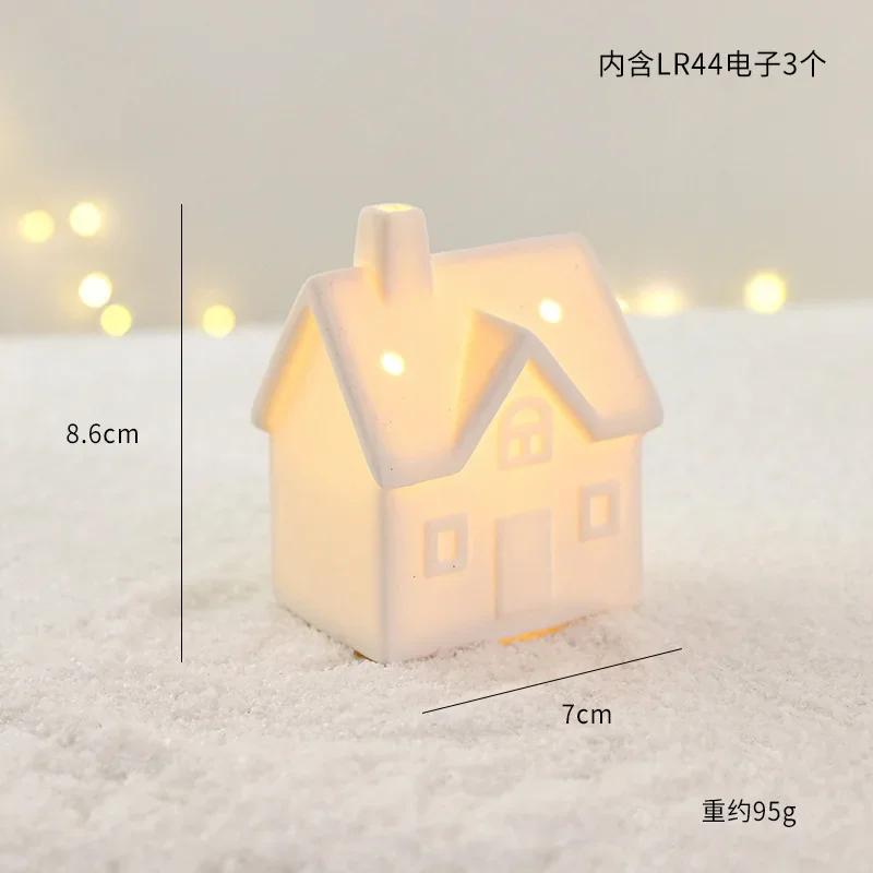 Nordic Ceramic Luminous Train Mini Igloo Luminous Small Ornaments Home Christmas Ornaments New Year Gifts
