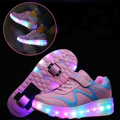 27-40 Dwukołowe buty z lampą LED do ładowania Buty do biegania Buty na kółkach Buty do jazdy na łyżwach