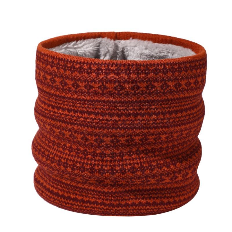 New neck cover men's windproof and warm Fair Island classic color winter scarf velvet thickened knitted scarf