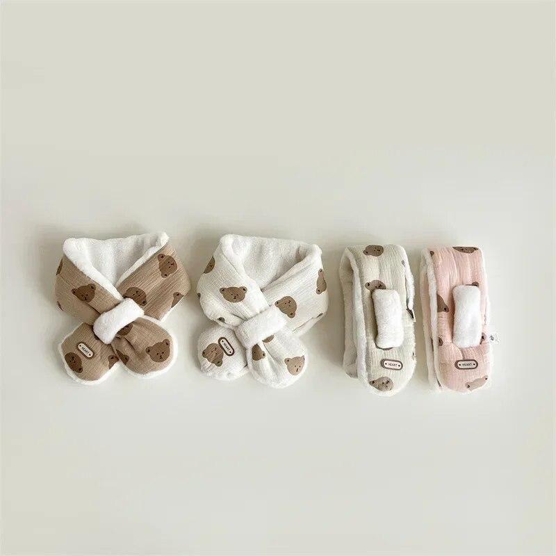 Warme Säuglingsbaby-Schals, koreanische niedliche Cartoon-Bär-Babyschals, Herbst-Winter-warme Schals für Neugeborene, Jungen, Mädchen, Fotografie-Requisiten